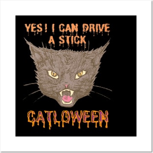 Yes! I Can Drive  A Stick Design A Funny Gifts For Halloween Party! Posters and Art